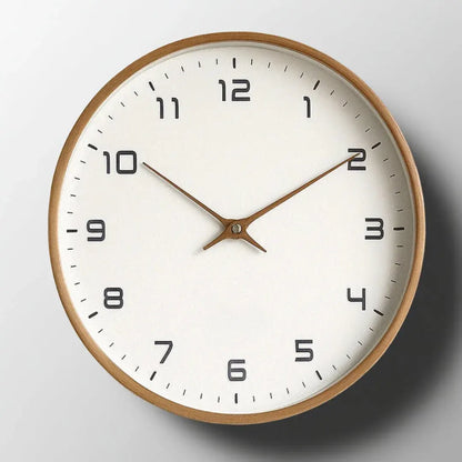 Minimalist Wooden Silent Quartz Wall Clock for Home Display