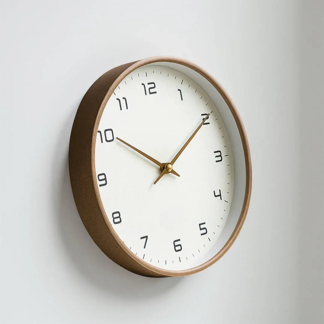 Minimalist Wooden Silent Quartz Wall Clock for Home Display