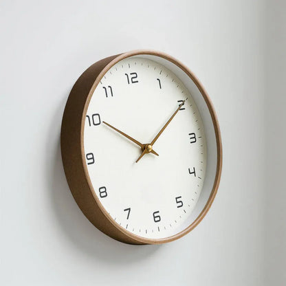 Minimalist Wooden Silent Quartz Wall Clock for Home Display