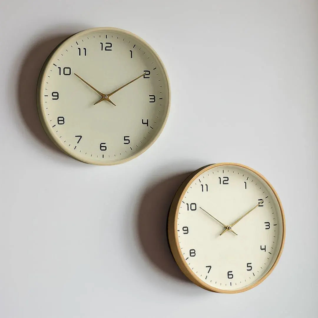 Minimalist Wooden Silent Quartz Wall Clock for Home Display