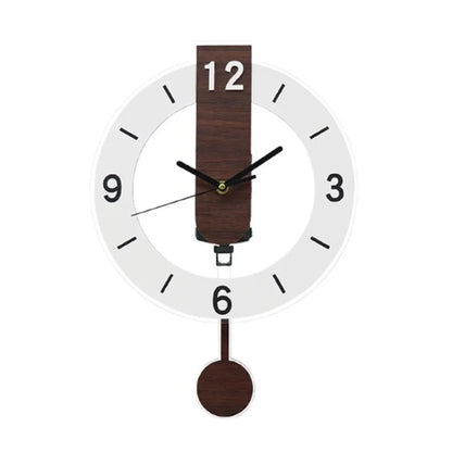 Modern Acrylic & Wood Pendulum Wall Clock with Minimalist Design