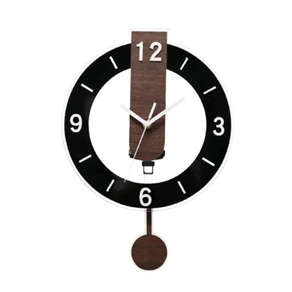 Modern Acrylic & Wood Pendulum Wall Clock with Minimalist Design