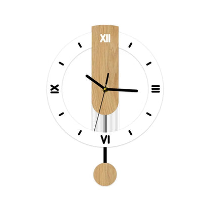 Modern Acrylic & Wood Pendulum Wall Clock with Minimalist Design
