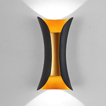 Modern Black & Gold Sconce | Waterproof LED Up-Down Wall Lamp