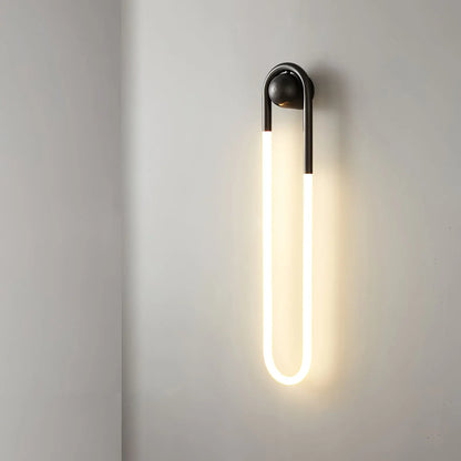 Modern Brass & Black Minimalist LED Wall Sconce Light Fixture