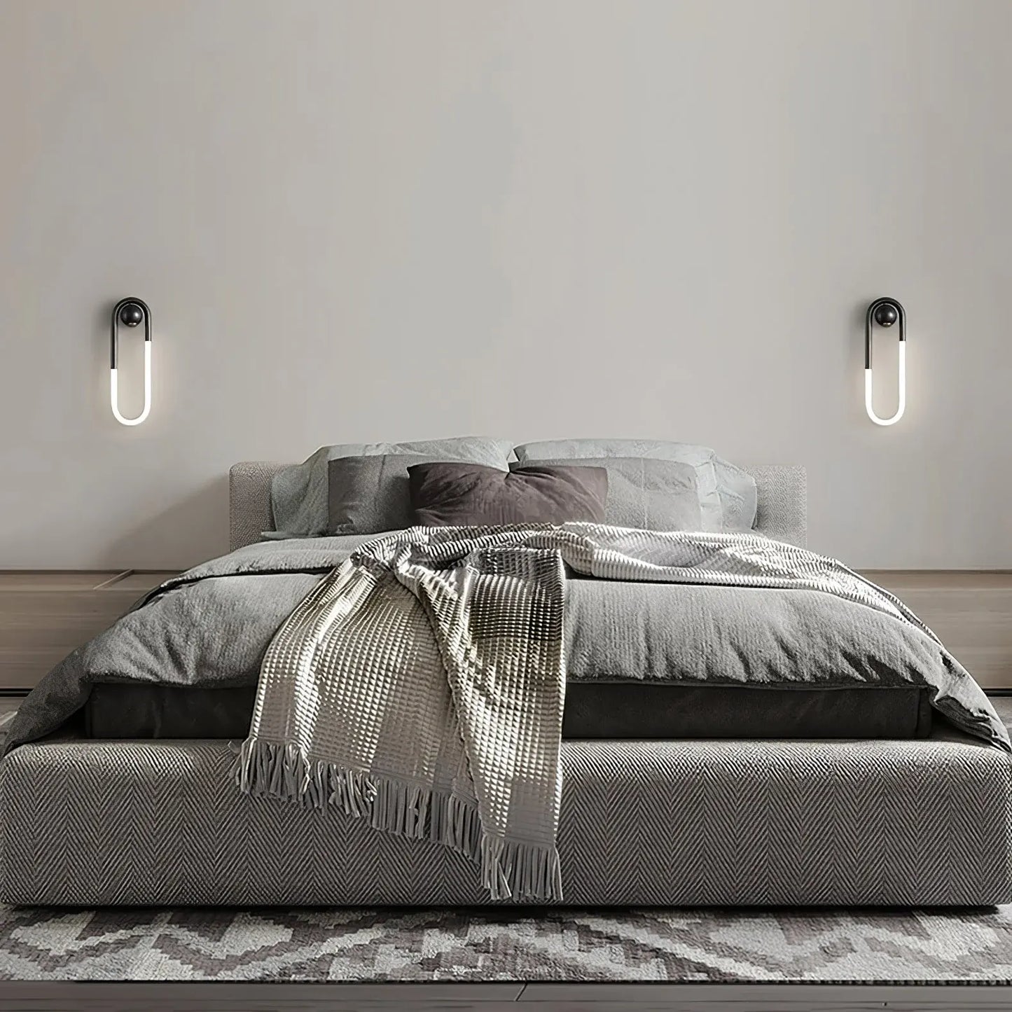 Modern Brass & Black Minimalist LED Wall Sconce Light Fixture