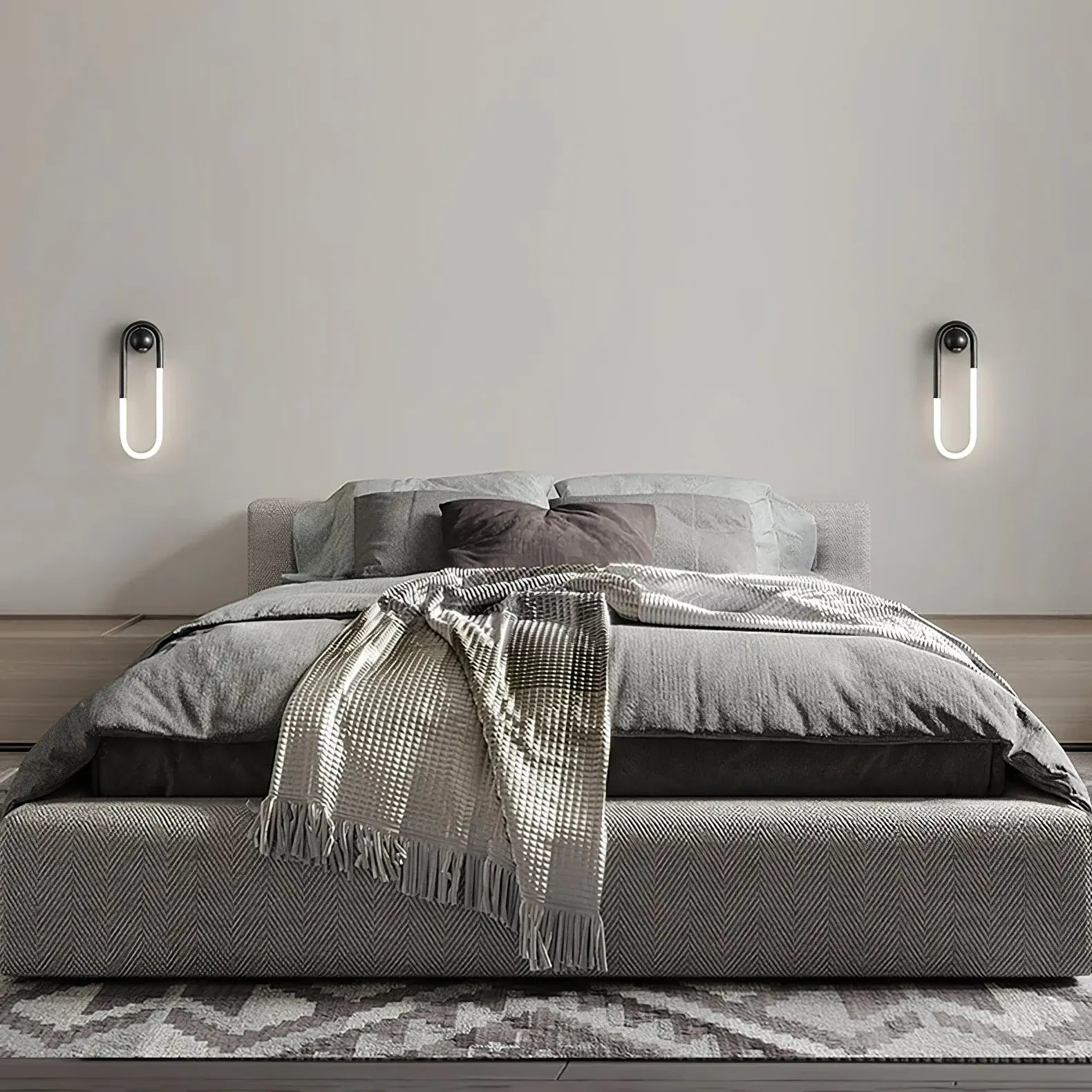 Modern Brass & Black Minimalist LED Wall Sconce Light Fixture