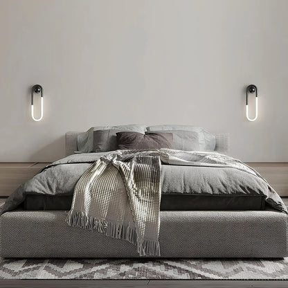 Modern Brass & Black Minimalist LED Wall Sconce Light Fixture