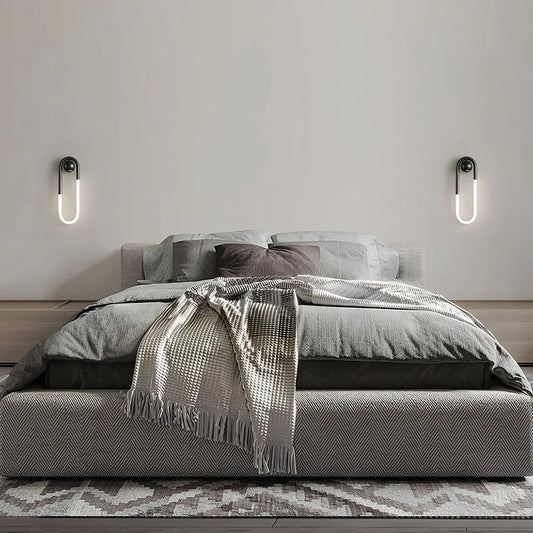 Modern Brass & Black Minimalist LED Wall Sconce Light Fixture