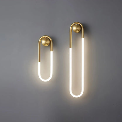 Modern Brass & Black Minimalist LED Wall Sconce Light Fixture