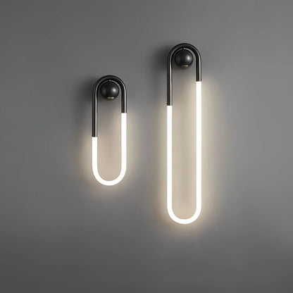 Modern Brass & Black Minimalist LED Wall Sconce Light Fixture