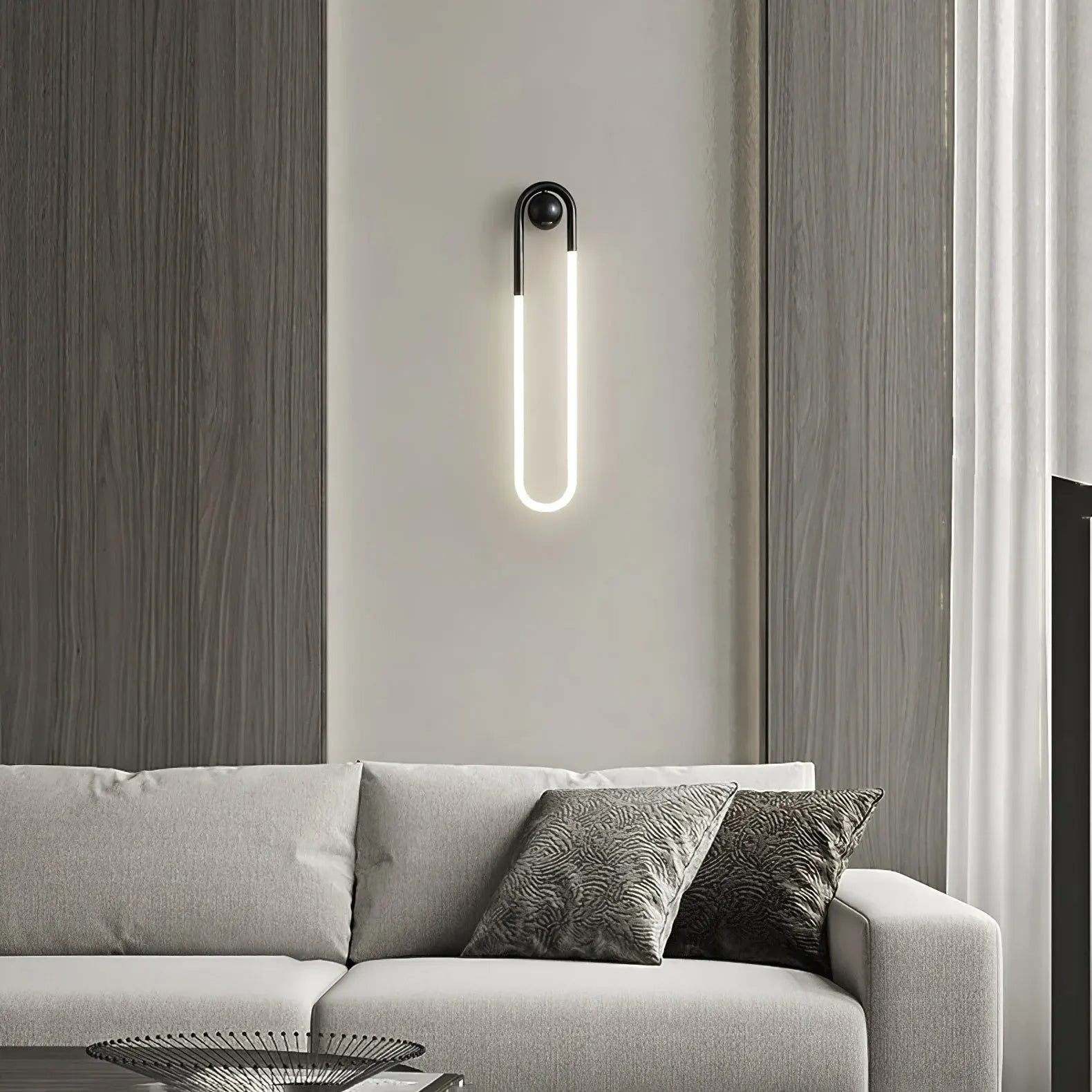 Modern Brass & Black Minimalist LED Wall Sconce Light Fixture