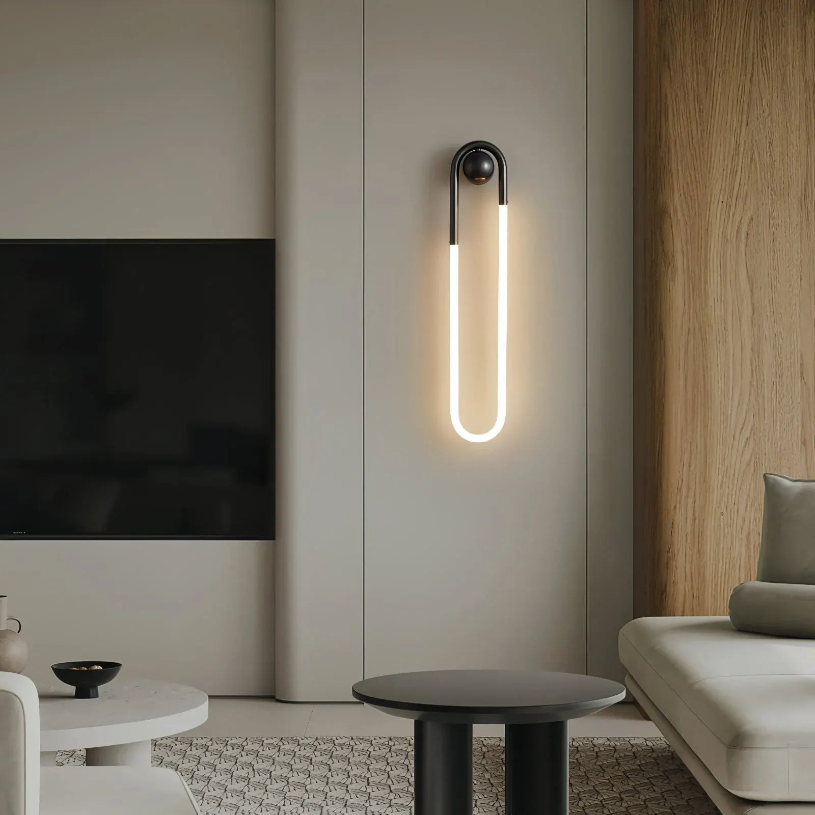 Modern Brass & Black Minimalist LED Wall Sconce Light Fixture