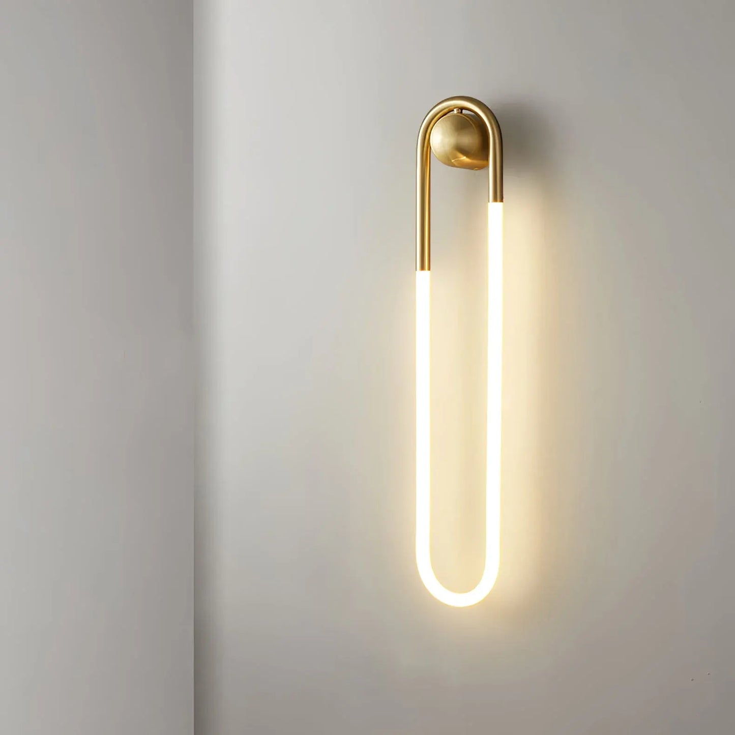 Modern Brass & Black Minimalist LED Wall Sconce Light Fixture