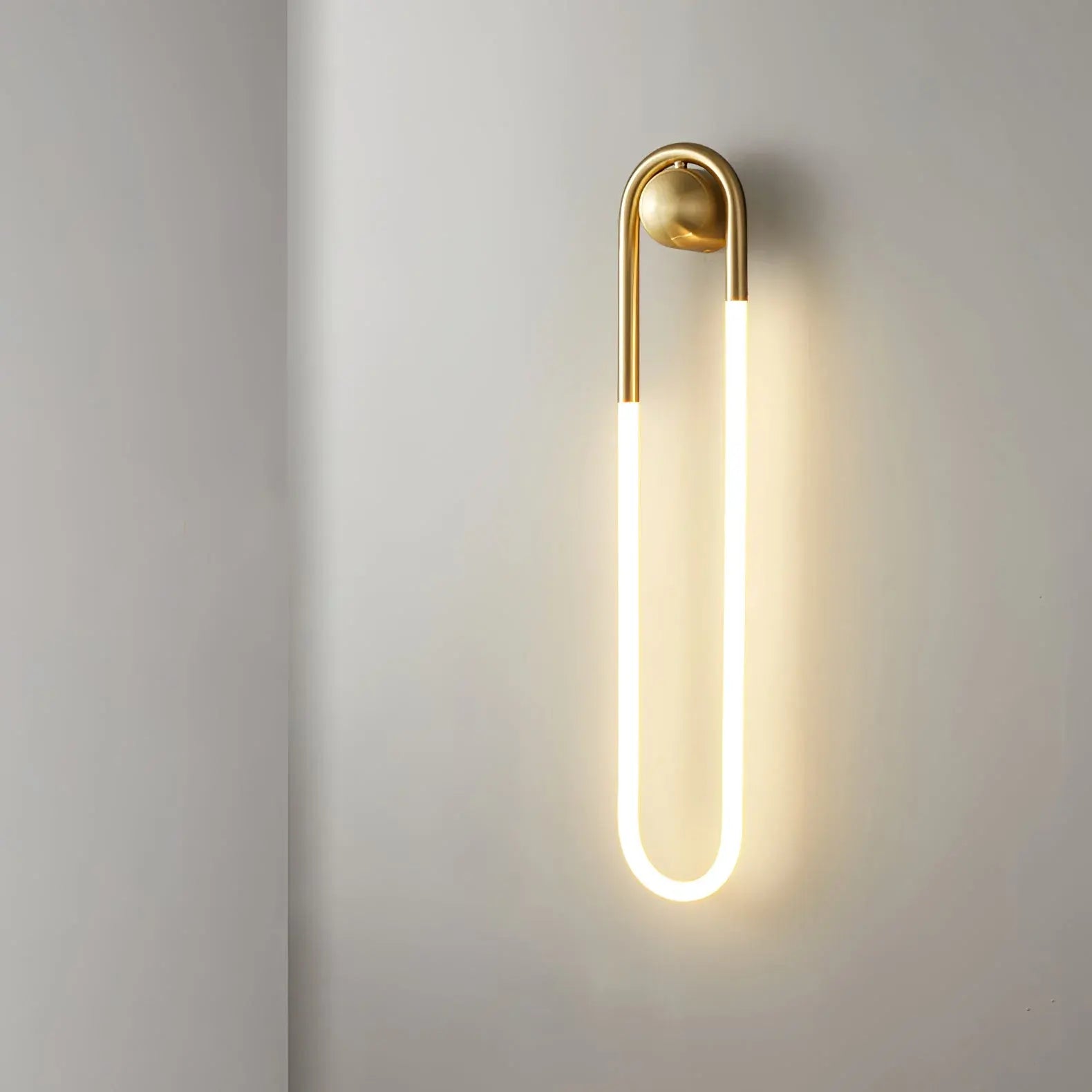Modern Brass & Black Minimalist LED Wall Sconce Light Fixture