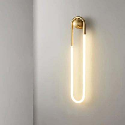 Modern Brass & Black Minimalist LED Wall Sconce Light Fixture