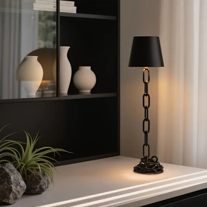 Modern Chain-Link Rechargeable Touch LED Table Lamp