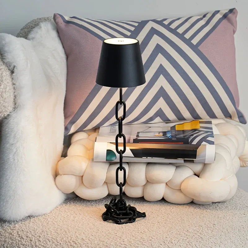 Modern Chain-Link Rechargeable Touch LED Table Lamp