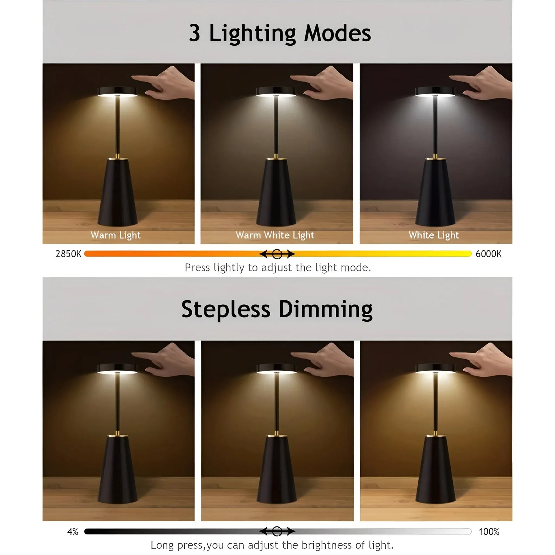 Modern Cordless Rechargeable Table Lamp