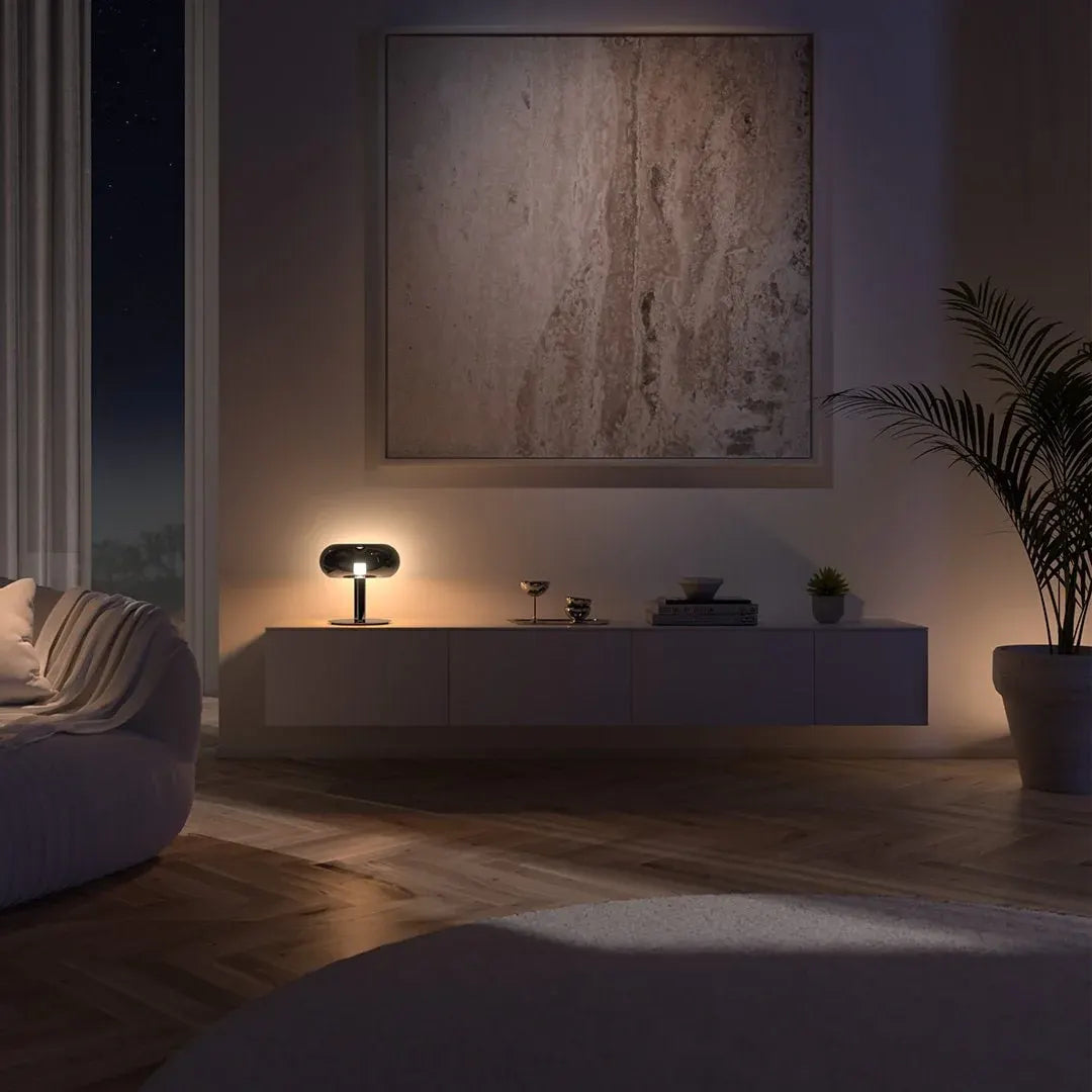 Modern Crystal Glass Base LED Touch Dimmable Table Lamp