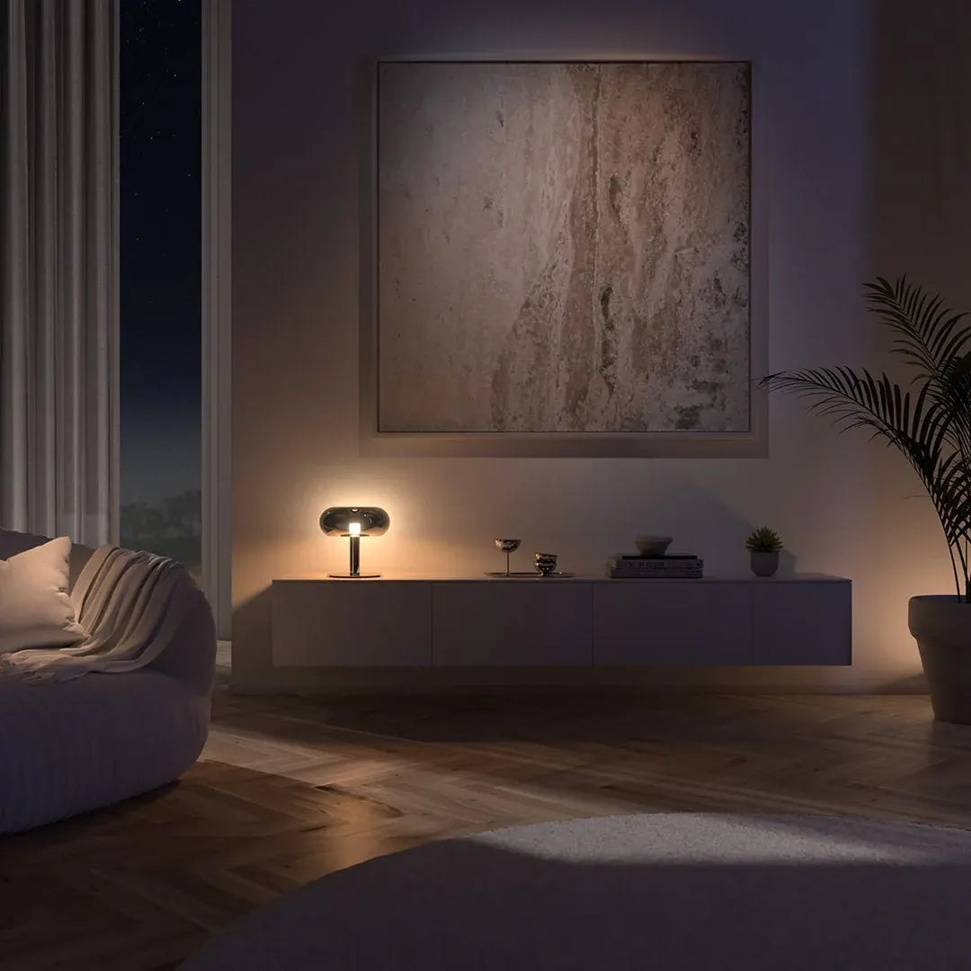 Modern Crystal Glass Base LED Touch Dimmable Table Lamp