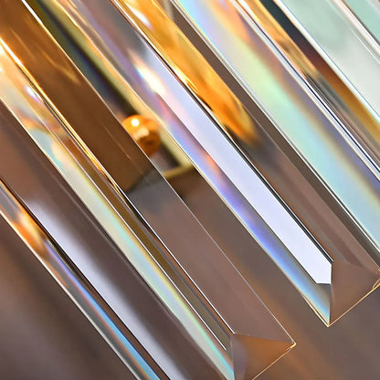 Modern Crystal Wall Sconce with Stainless Steel Frame