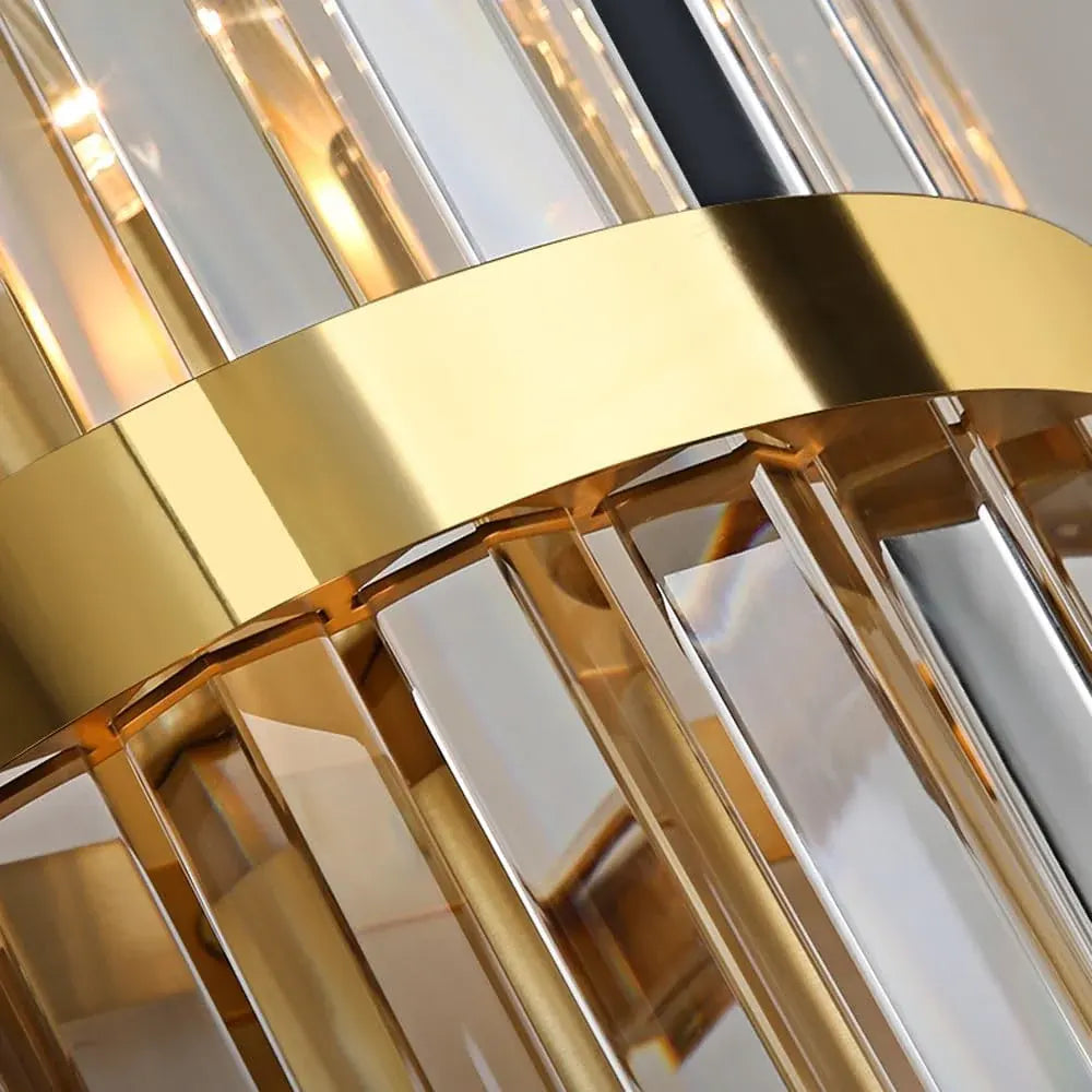 Modern Crystal Wall Sconce with Stainless Steel Frame
