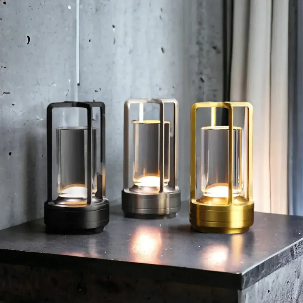 Modern Cylinder Metal LED Accent Table Lamp