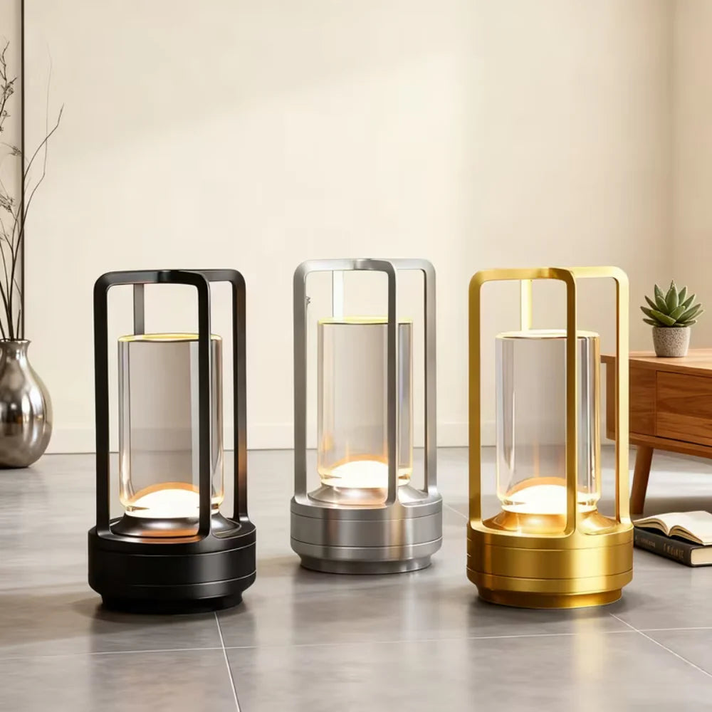 Modern Cylinder Metal LED Accent Table Lamp