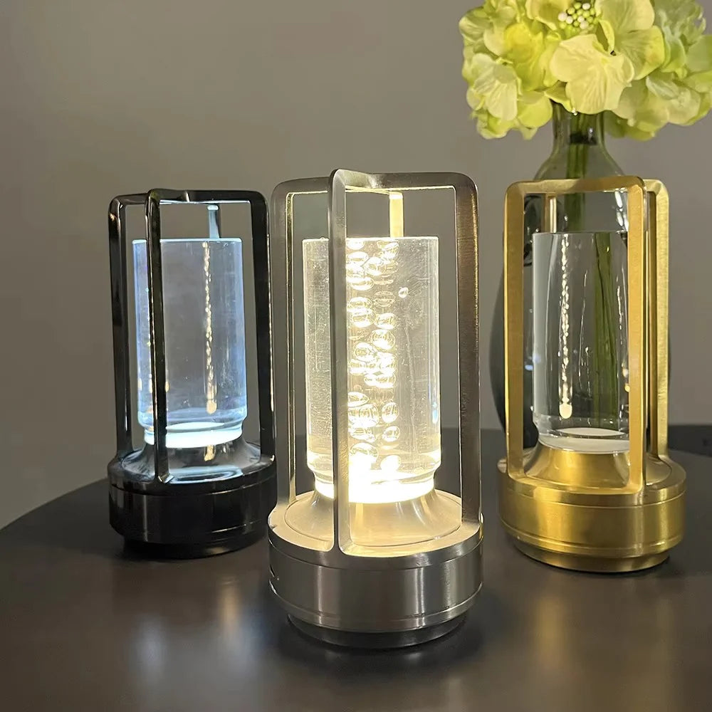 Modern Cylinder Metal LED Accent Table Lamp
