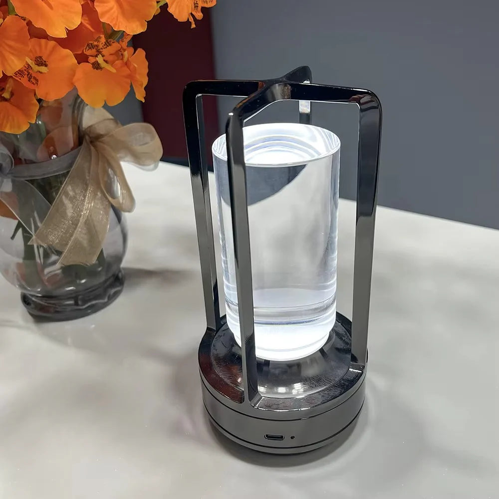 Modern Cylinder Metal LED Accent Table Lamp
