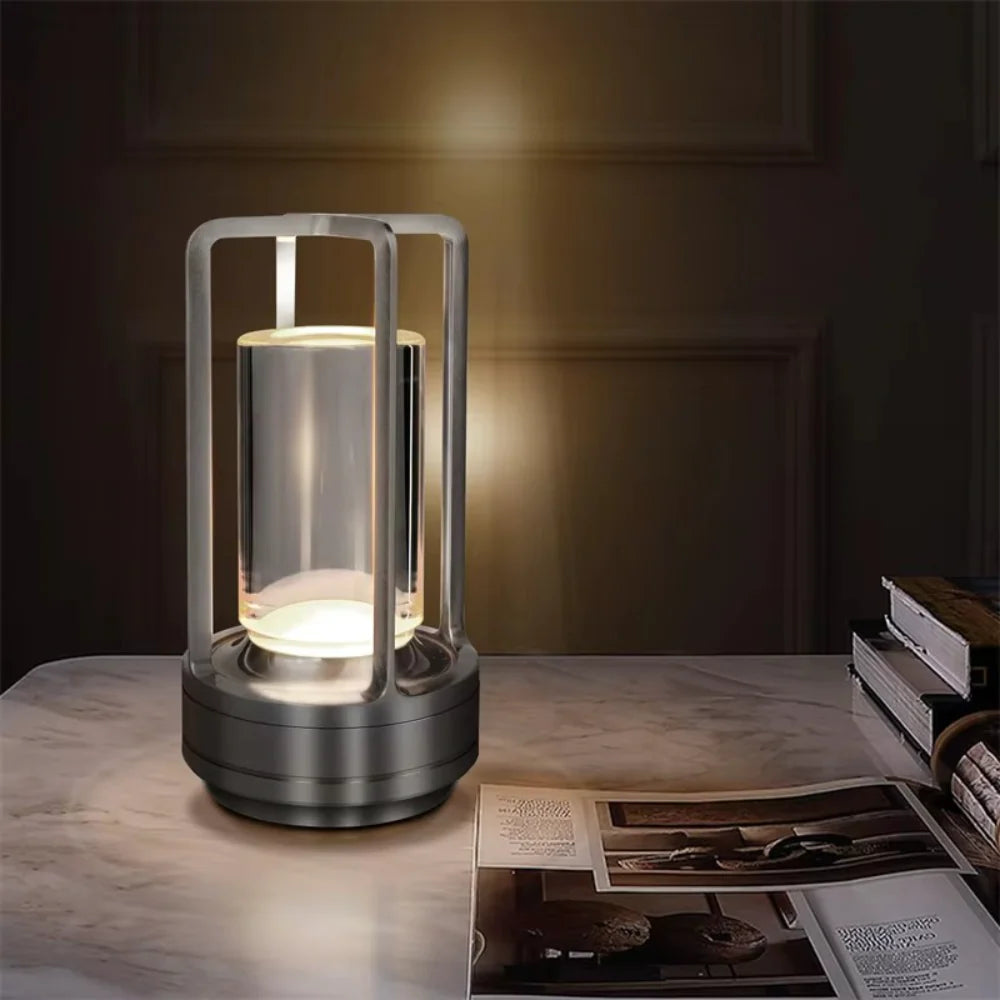 Modern Cylinder Metal LED Accent Table Lamp