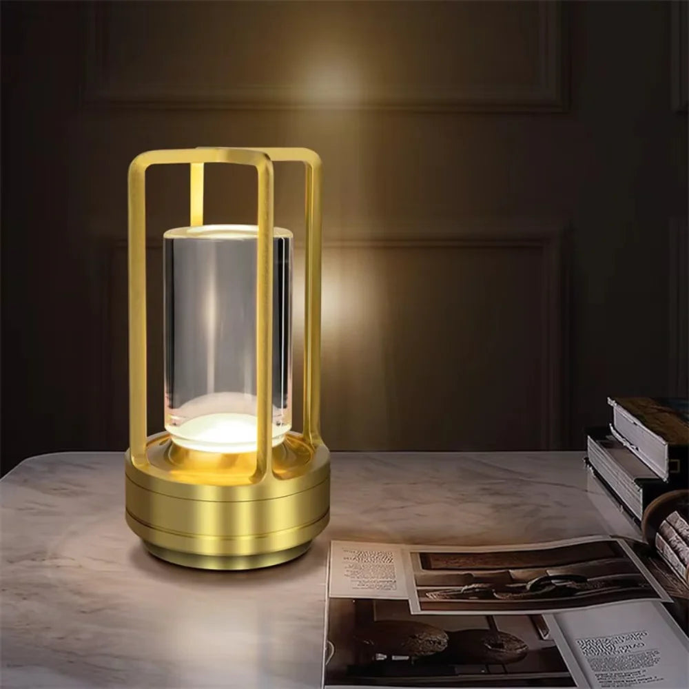 Modern Cylinder Metal LED Accent Table Lamp