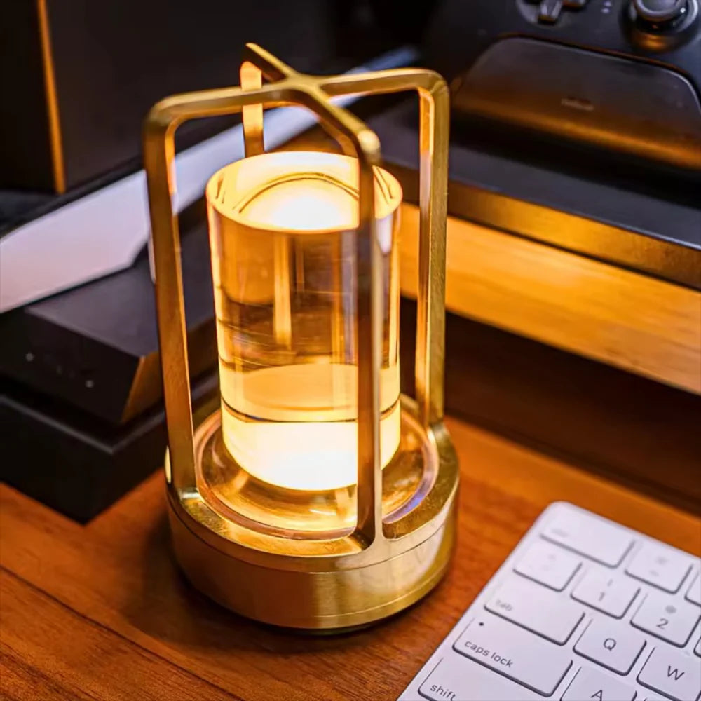 Modern Cylinder Metal LED Accent Table Lamp