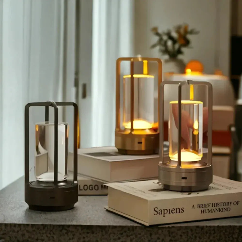 Modern Cylinder Metal LED Accent Table Lamp
