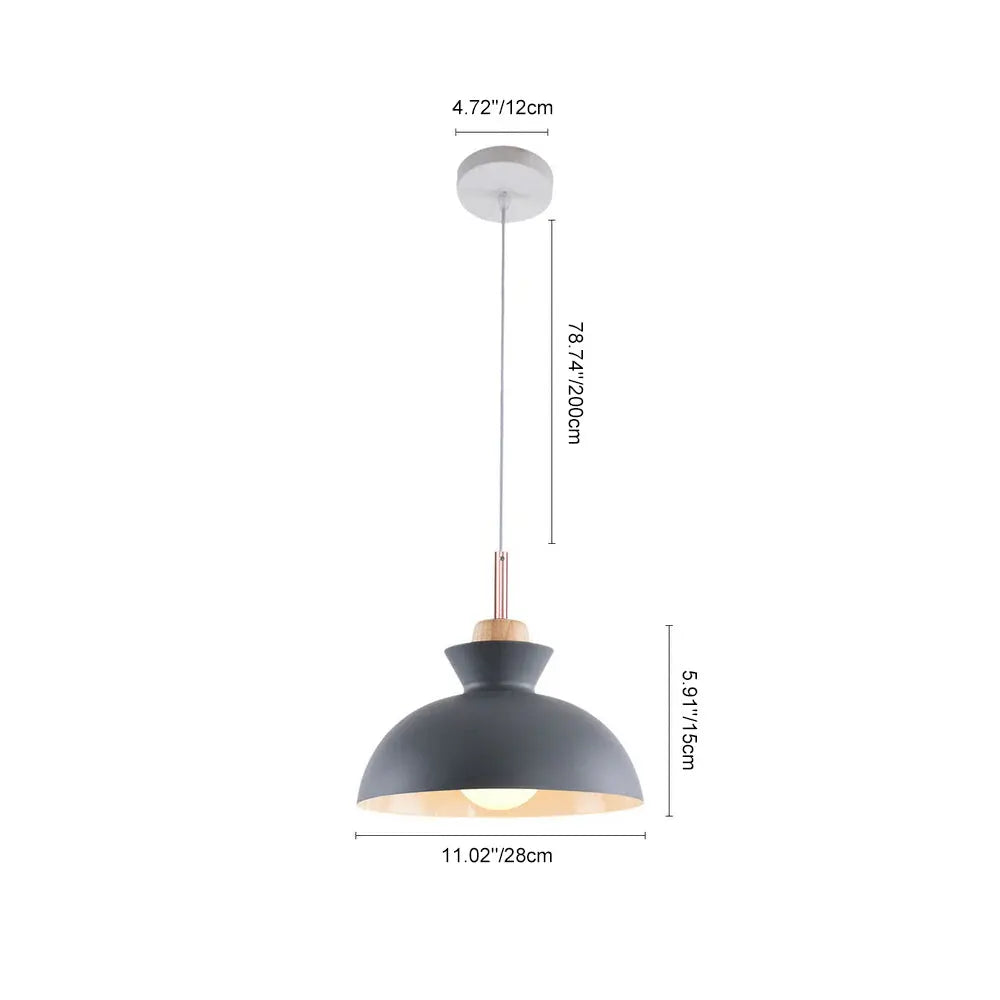Modern Dome Pendant Light | Scandinavian Metal Hanging Ceiling Lamp