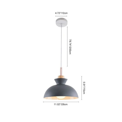 Modern Dome Pendant Light | Scandinavian Metal Hanging Ceiling Lamp