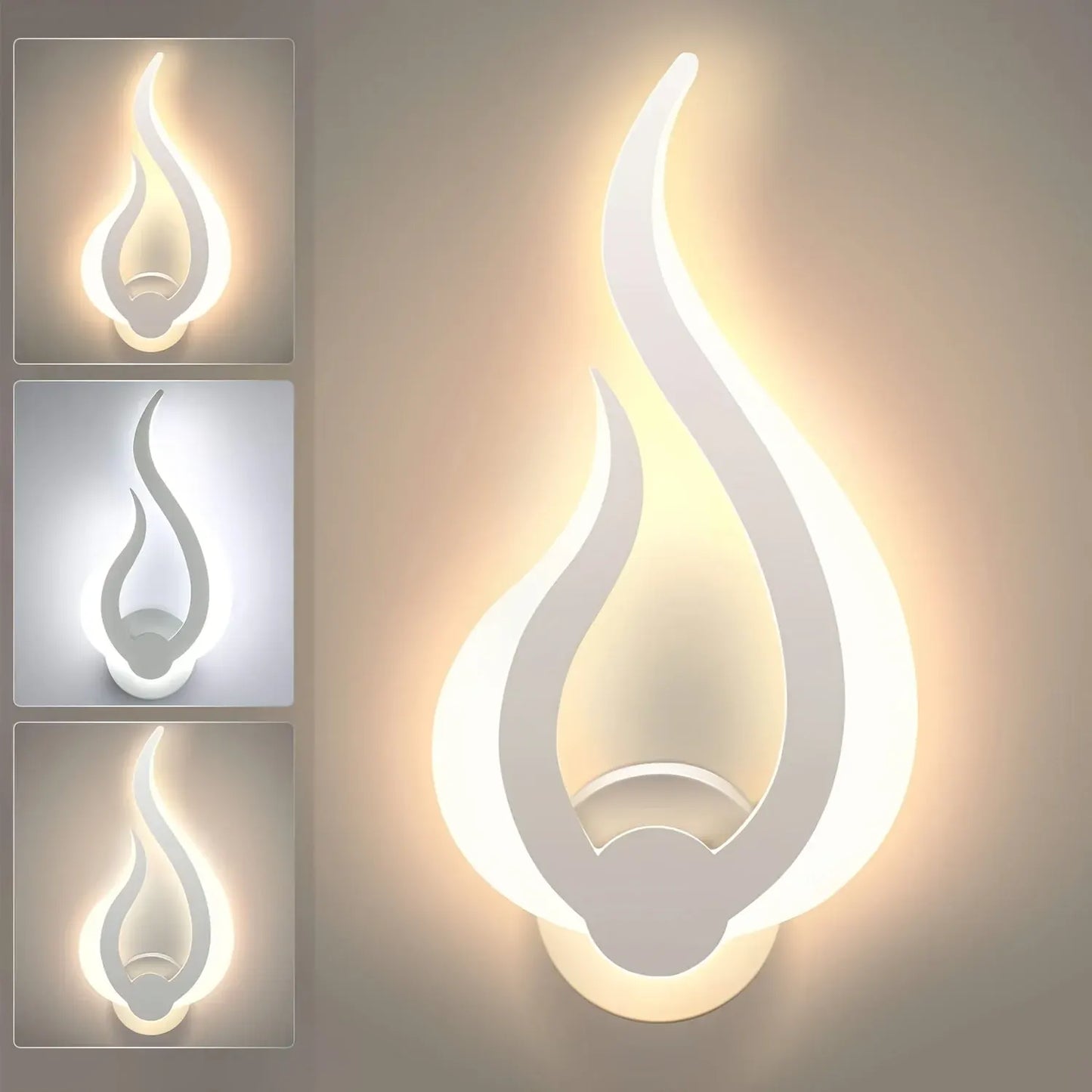Modern Flame-Effect LED Sconce | 10W Warm White Wall Light