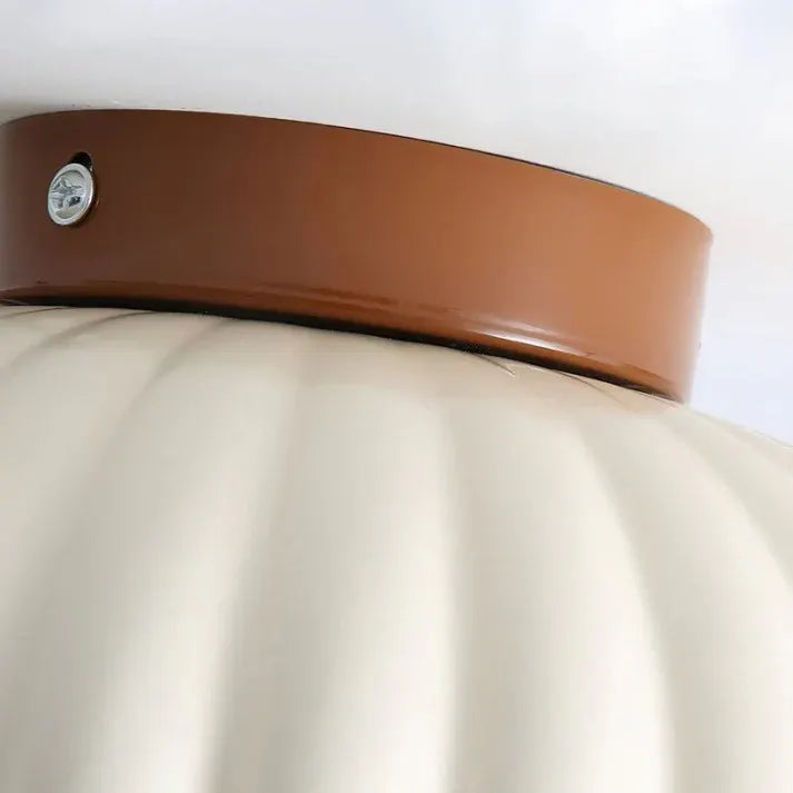 Modern Flush Mount Ceiling Light – Glass & Iron Hallway Fixture