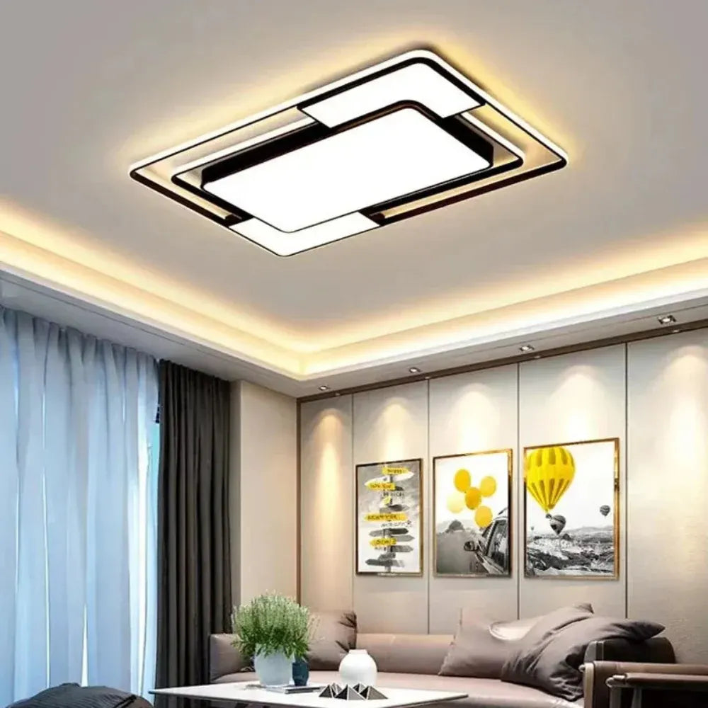 Modern Geometric LED Ceiling Light with Remote Control