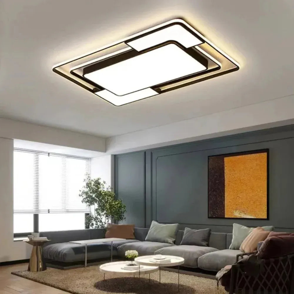 Modern Geometric LED Ceiling Light with Remote Control