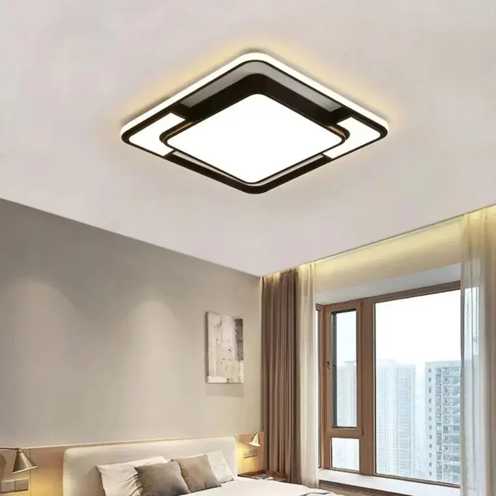 Modern Geometric LED Ceiling Light with Remote Control