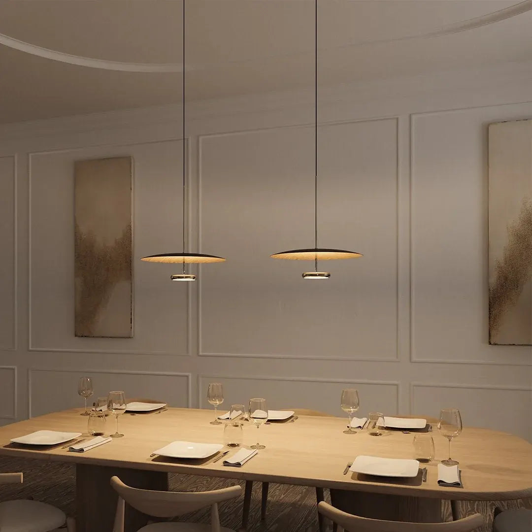 Modern LED Pendant Ceiling Fixture with Indirect Ambient Light Design