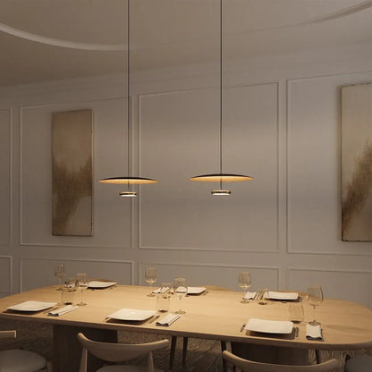 Modern LED Pendant Ceiling Fixture with Indirect Ambient Light Design
