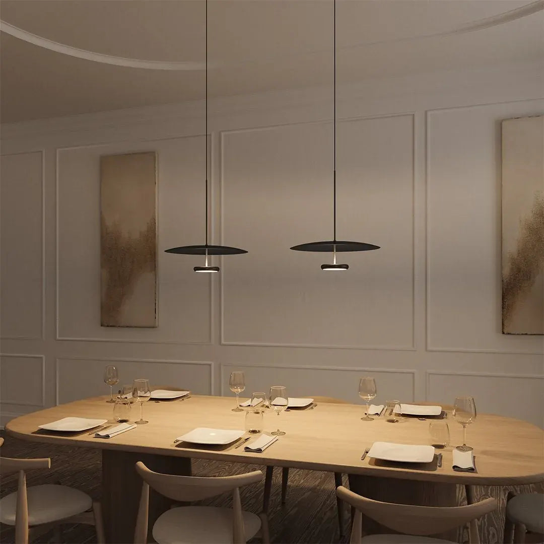 Modern LED Pendant Ceiling Fixture with Indirect Ambient Light Design