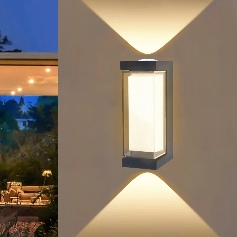 Modern LED Wall Sconce | Waterproof Up & Down Outdoor Light Fixture