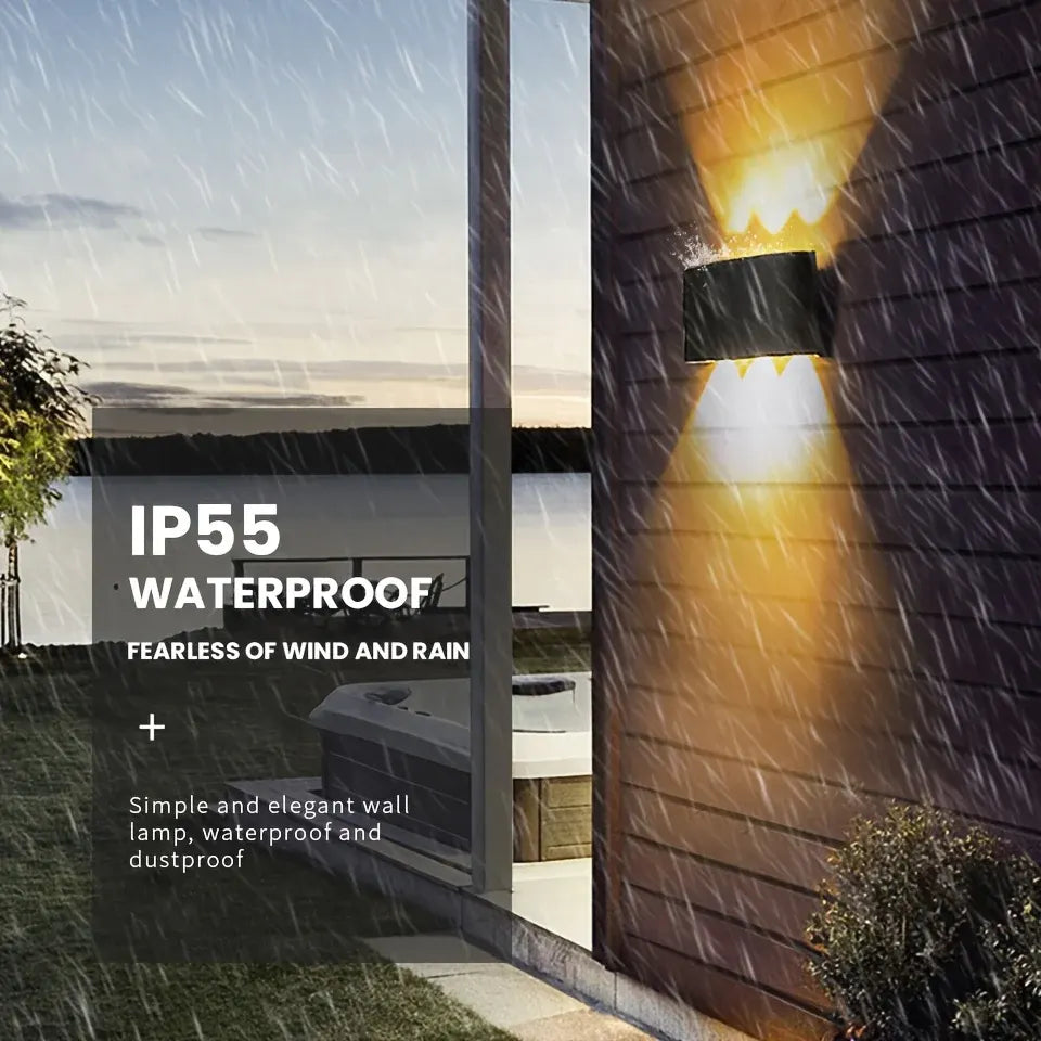 Modern LED Wall Sconce with Dual Beam Light | IP55 Rated Indoor/Outdoor
