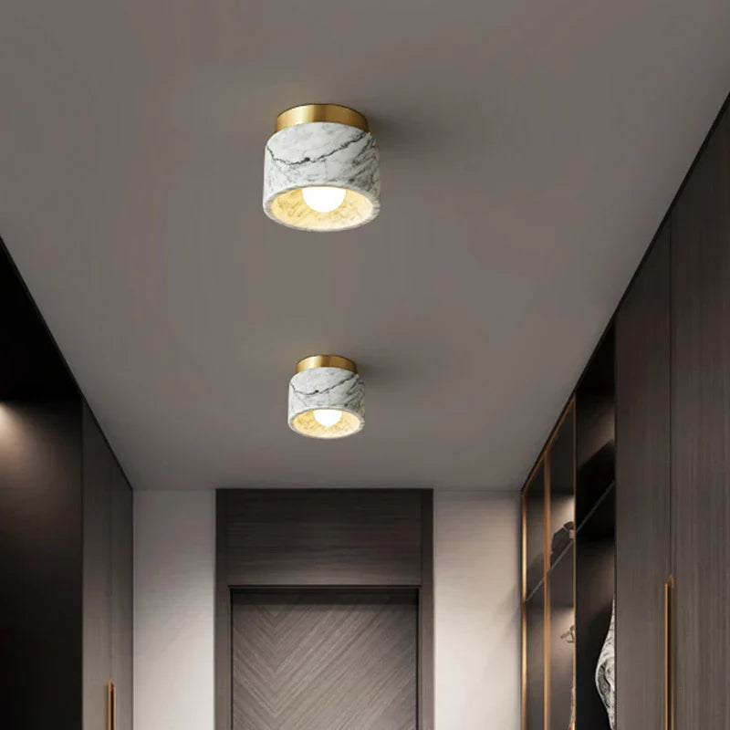 Modern Marble-Finish Downlight | Nordic Style Ceiling Lamp with Stone Texture