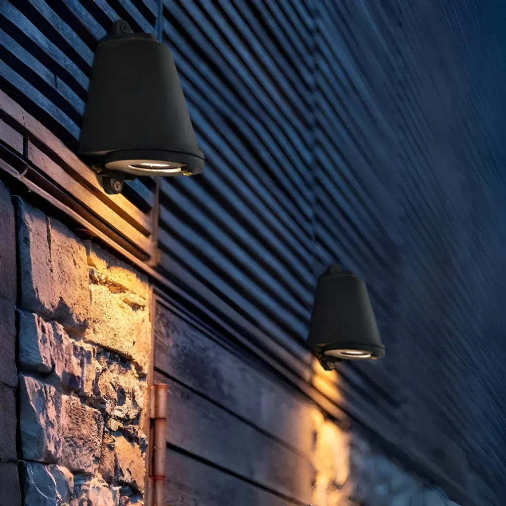 Modern Metal Exterior Wall Sconce with Warm Outdoor Lighting
