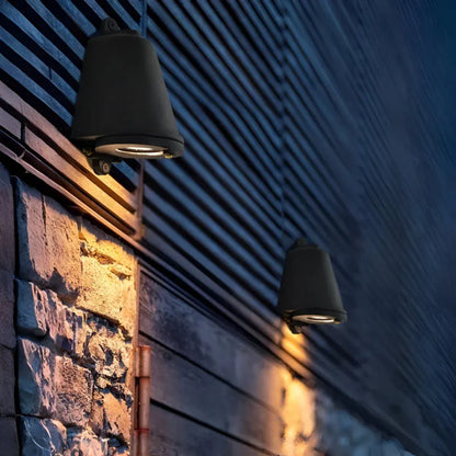 Modern Metal Exterior Wall Sconce with Warm Outdoor Lighting
